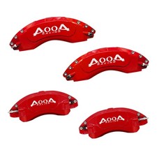 Red with White Logo Aluminum Caliper Covers 2021-2025 for Cadillac XT5 XT6 Set o picture