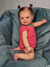 20inch Sweet Smile Reborn Baby Dolls Full Vinyl Body Girl Realistic Newborn Doll picture