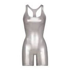 Skims Metallic Silver Racerback Cycle Suit Size 4X New with tags picture