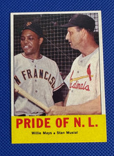 1963 Topps Baseball Stan Musial & Willie Mays #138 Pride Of The NL / NM-MT picture