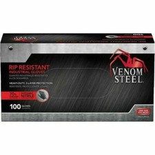 FREE SHIPPING VENOM STEEL Nitrile Gloves Rip Resistant Size Fits Most 100 CT picture