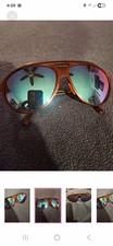 Vintage Revo Men's Aviator Sunglasses  Black Frame Blue Mirrored Lenses 830/001 picture