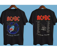 AC DC Fly On The Wall Tour 1985 Shirt Vintage Hard Rock Band Black Tee S to 5XL picture