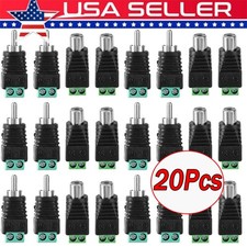 20Pcs of Speaker Wire Cable to Audio RCA Male Connector Adapter Jack Plug Lot picture
