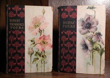 Antique Floral Poem Books - Robert Brownings & Burns - Hurst & Co Vintage Poetry picture