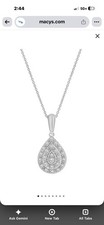 Macy’s Exclusive 1/4 Carat Diamond Pendant In Sterling Silver with Chain 18