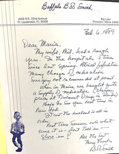 HOWDY DOODY BUFFALO BOB SMITH ORIG. 1989 SIGNED ALL-HANDWRITTEN LETTER picture