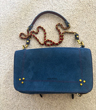 Jerome Dreyfuss Bobi Blue Crossbody Bag Top Handle Chain Strap Studded picture