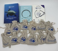 4ocean Beaded Bracelet Lot of 15 Clear Recycled Glass Cord Mixed Colors NEW (b) picture
