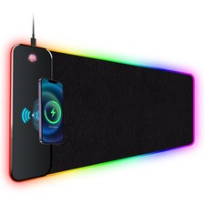 RGB 15W Large Keyboard Pad Wireless Charger Gaming Mouse Pad, Desk Mat.... picture
