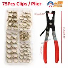 75Pcs Spring Hose Clamp/Plier 6-10mm Water/Fuel Line Pipe Air Tube Clip Fastener picture