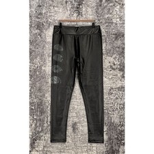 New KILLSTAR Leggings XXL Womens Black Faux Leather Eye Graphic Pull On picture
