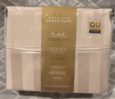 AUTHENTIC Wamsutta Dream Zone 1000-TC PimaCott Queen Sheet Set Stripe Taupe picture