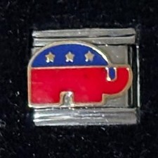 Republican Party Logo Wholesale Italian Charm Enamel Link 9MM K2020-2 picture