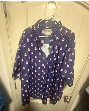 RSVLTS Mens 4XL Blue Chomp Shark Button Up Casual Shirt Kunuflex  picture