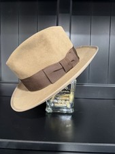 Vintage Stetson The Stetsonian Brown Royal De Luxe Fedora Hat Size 7 1/8-57 READ picture