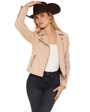 Mauritius Leather Women's Misty Star Leather Jacket - MISTY RF CREAM picture