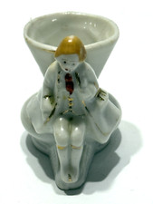 Vintage Made In Occupied Japan Porcelain Colonial Figurine Toothpick Holder 2.5