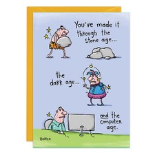 Humor Funny Stone Age Retirement Card - 9414Friend oatmeal studios Him Man Her picture