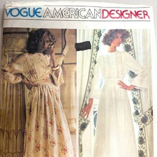 Vintage Vogue Sant Angelo Size 12 Misses Dress Sewing Pattern 1230 Prairie Maxi picture