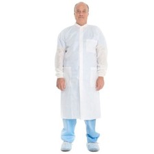 NEW Halyard Basic Plus Lab Coat , Medium, 10021 (box of 25) 3 pocket RTL $125 picture