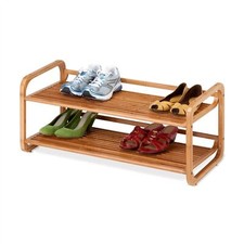 Bamboo Modern 2-Shelf Stackable Shoe Rack - Holds up to 8 Pair of Shoes picture
