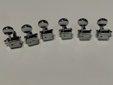 Wilkinson Deluxe Kluson Style In-Line Guitar Tuners Set / 6 Machine Heads Chrome picture