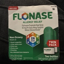Flonase Allergy Relief Twin Pack 144 sprays/bottle 1.24 fl oz Expires 11/2026 picture