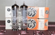 GE 35W4 HY90 PERFECT MATCH PAIR GRAY PLATE HALO GETTERS NOS+ NIB VINTAGE 1969 picture