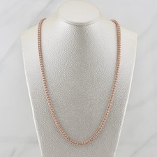4mm 14k Rose Gold Diamond-Cut Ice Link Chain Sterling Silver 925 Italy picture