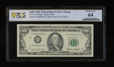 DBR 1985 $100 FRN Chicago Fr. 2171-G PCGS-B 64 Serial G20596573A picture