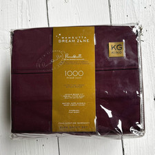 DISCONTINUED WAMSUTTA Dream Zone 1000 TC PimaCott KING Sheet Set SOLID MAUVE picture