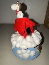 Westland Giftware Peanuts Snoopy Flying Ace Music Box Doghouse Linus and Lucy  picture
