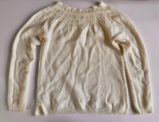 Women’s Talbots Ivory Cable-Knit Crew Neck Long Sleeve Pullover Sweater PXS picture