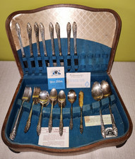 ONEIDA Evening Star Silverplate Community Silverware w/case  Vintage 1949 52 Pc picture