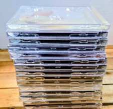Lot Of 15 Cd Jewel Cases Empty Clear & Black Used Standard Size. picture