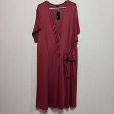 Torrid Red Ponte O Ring Surplice Wrap Midi Dress Plus Size 5 5X 28 NWT picture