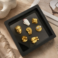 Schiaparelli Surrealist Human Body Brass Buttons Set Vintage Sculpt Sewing Coat  picture