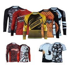 Men's Dragon MMA Rash Guard Long Sleeve Compression Gym Training Exercise Shirt picture