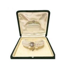 Vintage Mikimoto Sterling Silver Pearl Double Strand Bracelet picture