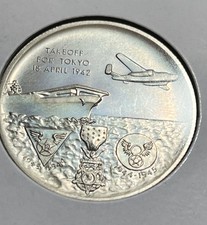 GORGEOUS PROOF-LIKE April 18, 1942 Jimmy Doolittle .925 Silver Half Dollar picture