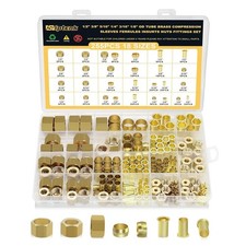 255PCS Brass Compression Sleeves Ferrules Inserts Nuts Fittings picture