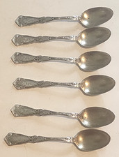 ANTIQUE SET of 6 WALLACE BERAIN STERLING SILVER DEMITASSE SPOONS picture