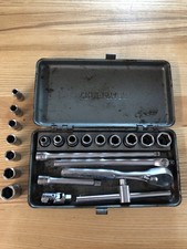 Vintage Craftsman 1/4” Socket Set =V= in Metal Box Pre Serial # Oil Port Ratchet picture