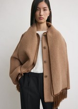 Toteme Embroidered Scarf Jacket Size 32 Camel $1190 picture