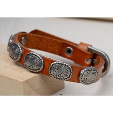 COLOR: BROWN - WRANGLER Vintage Look Genuine Leather Bracelet picture