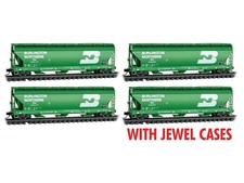 N Micro-Trains MTL 98300226 BN Burlington Northern 3-Bay Covered Hoppers 4-Pack picture