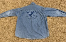 Vintage Disney Mickey Mouse 'Since 1928 Often Imitated' Embroidered Denim XL picture