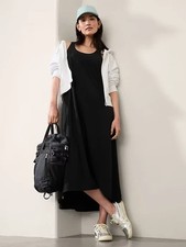 Athleta MT Presidio Traveler Maxi Dress Black Lightweight Tall #824836 picture