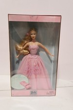 2003 Birthday Wishes Barbie Doll C0860 Pink Dress Blonde NRFB Vintage picture